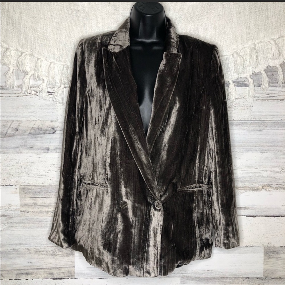 NWT H & M Crushed Velvet Blazer size 10 - Picture 3 of 12